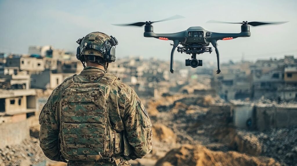 autonomous military drone using artificial intelligence for surveillance and reconnaissance mission