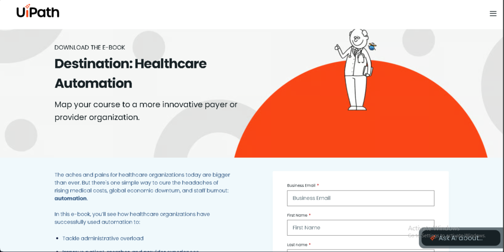 UiPath Platform robotic process automation dashboard illustration