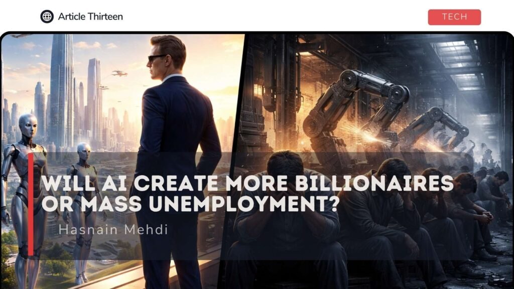 Will AI create more billionaires or mass unemployment in 2026 illustration